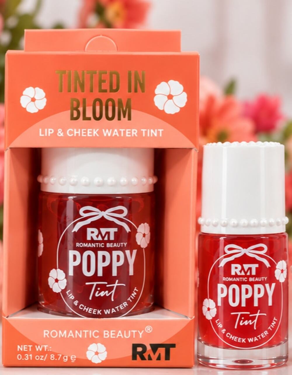Romantic Beauty Poppy Tint Lip & Cheek Water Tint 01 Coral 8.7g